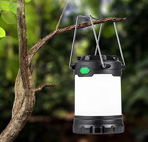 [Sonderangebot] HAMSWAN HB-09 2x LED-Camping tragbare AugenschutzLampe kampierende Laterne Außenleuchte drei Licht-Modi Doppel Batterie-Behälter für Wandern, Camping, Notfall, Ausfälle, Nachtlicht, Gartenlaterne usw schwarz [Energieklasse A+] - 5