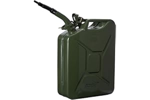 Oxid7® tanica di benzina da 20 litri in metallo con inbuto, omologata UN | Tanica di carburante adatta per benzina, diesel e bioetanolo | Made in Europe