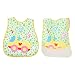 Blulu Waterproof Baby Bibs with Food Catcher Pocket, 3 Pack