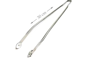 ERRCOM Grillup Pince Barbecue INOX à roulettes-Taille 30 - pour Cuisine, Barbecue et plancha - Qualité Professionnelle - Fabriqué en France