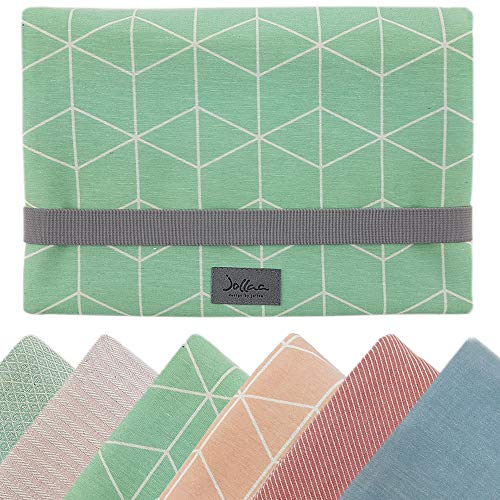 Windeltasche für unterwegs, kleine Wickeltasche für Windeln & Feuchttücher, Windeletui, Wickelmäppchen ? SmukkeDesign (Cubes Pastel Mint)