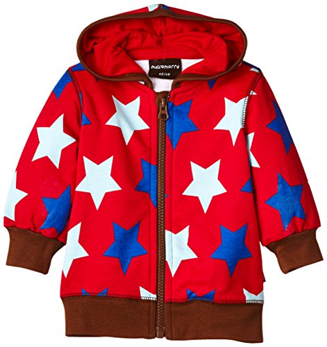 Maxomorra Unisex Baby AU5A-M035 Hood Starred Jacket, Blue (Blue/Red), 18-24 Months (Manufacturer Size:86/92)