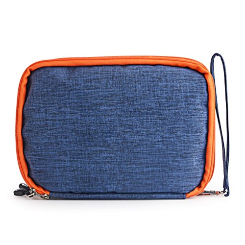 Elektronikzubehör,NuoYo Reisetasche mit Doppelschichte Organisator Tasche Tragetasche für Elektronisches Zubehör,Wasserdicht,Blau Kleine - 6