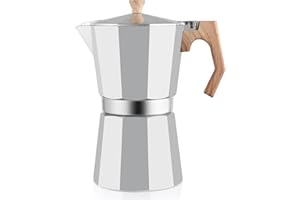 wedrink Moka Pot Stovetop Espresso Maker Italian Caffettiera Coffee Maker Coffee Pot 12 cup Aluminium Stovetop Camping Espresso Maker Manual Cuban Coffee Percolator