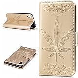 HTC Desire 820 Case,BONROY® HTC Desire 820 Maple leaf embossed pattern PU Leather Phone Holster Case, Flip Folio Book Case Wallet Cover with Stand Function, Card Slots Money Pouch Protective Leather Wallet Case for HTC Desire 820