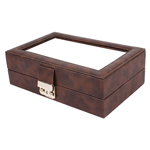Richpiks BROWN leather watch case for 10 watches RS.1899 (53.00% Off) - Amazon