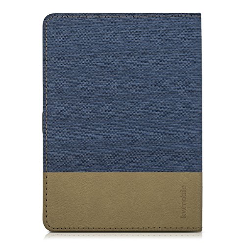 kwmobile Hülle für Tolino Vision 1 / 2 / 3 / 4 HD – Flipcover Case eReader Schutzhülle – Bookstyle Klapphülle Blau Braun - 3