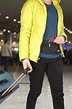 Flache Reise-Bauchtasche mit RFID-Blocker | Unauffälliger Geldgürtel in verschiedenen Farben – von Globeproof® (Schwarz) - 
