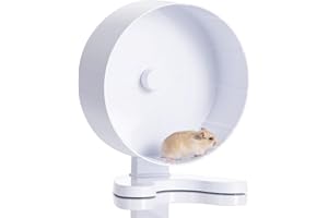 HI-ERA 8.7" Super Silent Hamster Wheel for Hamster Exercise Wheel for Gerbil, Syrian & Dwarf, Chinchilla and More Small Anima Running Wheels with Stable Stand, White