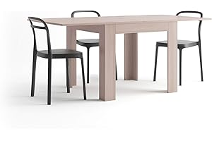 Mobili Fiver, Table carrée Extensible, Eldorado, 90x(180) x90 cm, Orme Perle, pour 4-8 Personnes, Table Extensible pour Cuisine, Made in Italy