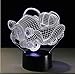 Produktbild Retro Schaukel Auto 3D Nachtlicht Acryl Platte Rgb Ändern Led Schreibtisch Tischlampe Illusion Lampen Für Jungen 7 Farben