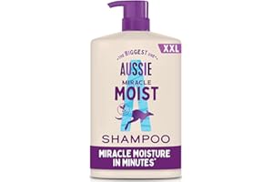 Aussie Miracle Moist Shampoo 1L, XXL Value pack. Moisturizing Formula to Revive & Restore Damaged, Brittle and Dry Hair. With Australian Macadamia Nut Oil, Cruelty-Free