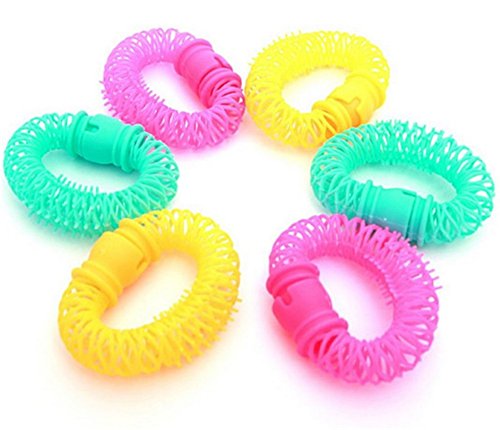 Lockenwickler,DIY Bunte Curler Roller Lockenwickler -große Wickler,Magie Doughnut Donut Sticks Rollers Kreis Spiral-Plastikhaar Rolle Ringlets Welle Friseurpflege Frisur Maker DIY Haar-Styling-Werkzeug,6 Stück - 3