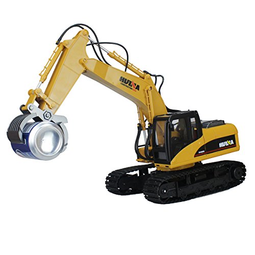 Hugine 16 Channel 2.4G Alloy RC Timber Grab Excavator Crawler Remote Control Construction Engineer Truck Toy