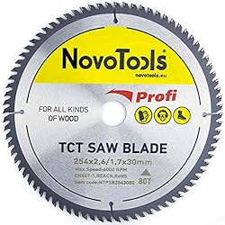 NOVOTOOLS Lame de scie circulaire à bois 254 x 30 mm x 80 dents pour scies Festool, Bosch, Makita, DeWalt etc.