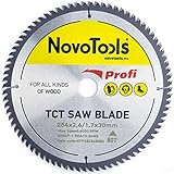 NOVOTOOLS Lame de scie circulaire à bois 254 x 30 mm x 80 dents pour scies Festool, Bosch, Makita, DeWalt etc.
