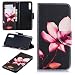 Produktbild Honghushop PU Leder Hülle für Galaxy A50 Brieftasche Klapphülle Flip Case Magnolie Design Ledertasche Schutzhülle Stand Folio Magnetverschluss Handyhülle für Samsung Galaxy A50
