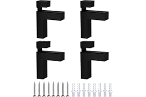 GmeDhc Glasklemme, 4 Stück Glasklemme, Gebürstet fertig, Klemmhalter Glas für 3-25MM Dickes Glas, Glasklemmhalter für Balustrade Treppe Handlauf, Schwarz