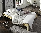 Frei platzierbar - Das Bett besitzt kein Kopfteil und ist daher überall im Raum frei platzierbar. Das Bett hat durch die massiven Holzbeine einen sicheren Stand und kann auch als Junior-, Jugend-, oder Gästebett verwendet werden.