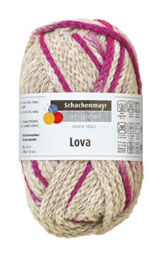 50 gr. Lova Fb. 082 beige-cardinal, Brandneu, Schachenmayr, Strickwolle, Herbst/Winter 13/14