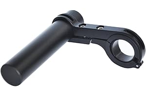 UPANBIKE Extenseur de Guidon de vélo en Alliage d'aluminium Support Support Extension pour Compteur de Vitesse de vélo Phare Lampe de Poche, Noir Pince Simple de 10 cm
