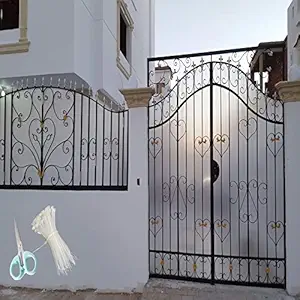 UR LITTLE SHOP UV Resistant 3 X 10 Feet PVC Gate Sheet_Grill Sheet_Gate Covering Sheet_Balcony Saftey Sheet_Privacy Sheet_White Color_with 1 Scissor_50 Tags ULSGT23