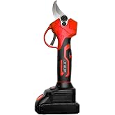 moonshop Şarjlı Dal Budama Makası, Kırmızı, &Ccedil;elik Şanzıman, 25mm Kesme &Ccedil;apı, Batarya Enerjili, &Ccedil;ift Ak&uuml;l&uuml;, 2 Yıl Garanti