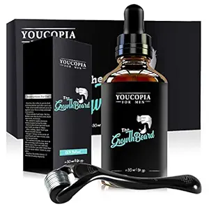 Beard Growth Kit, Natural Hair Growth Serum for Men with Patchy Facial Growth, Stimulate , Promote Hair Regrowth (2in1)