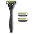 Dorco Pace 5 Pro Men'S Razor,1 Handle + 2 Cartridges,Rounded Lubricating Strip,5 MicroSpan Blades,Trimmer with Safety Comb, Hollow Guard Bar,Interchangeable Docking