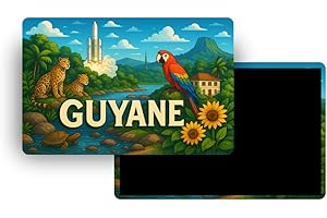 FITYO Magnets Régions & Départements Souvenirs Touristiques France – Carte Postale Aimantée Ultra Colorée 130 Modèles - Souvenirs aimantés de Voyage à Collectionner (973 – Guyane)