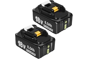 KOCTOTO 2X Akku 18V 5.5Ah Li-Ion Ersatzakku für Makita 18V, Kompatibel mit Allen Makita 18V Akku-Werkzeugen mit LED-Akkuanzeige, für Makita 18V Akku BL1860 BL1850B BL1840B BL1830