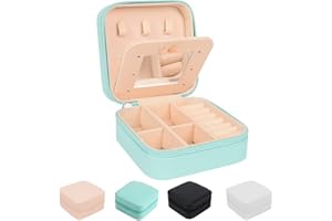 JARAGAR Kleines Schmuckkästchen mit Spiegel, Tragbarer Schmuckaufbewahrung Mini-Reise Schmuckkasten für Ringe, Ohrringe, Halsketten, Schmuck, Geschenk für Frauen, Mädchen