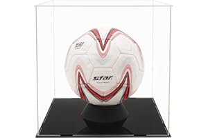 WANLIAN Vitrina de acrílico,Vitrina de fútbol,Organizador de Cubos Soporte Escaparate de protección a Prueba de Polvo,vitrinas para coleccionables de figuras,necesita autoensamblaje(10x10x12 pulgadas)