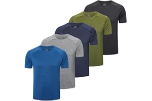 ZENGVEE 5 Pack Gym T Shirts Men Dry Fit Sport Tops for Men Light Running Shirts Moisture Wicking Athletic Shirts Breathable Cool Workout Shirts