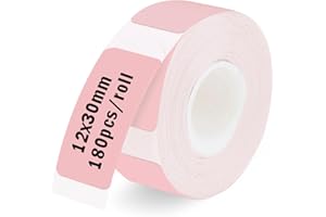 CKCLR Cinta de Etiquetas, 12mm x 30mm Etichette di stoccaggio domestico, Impermeable Nastro Etichetta Autoadesivo, Sin BPA (Rosa, 180 Etiquetas/Rollo)
