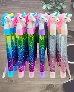 Fete Propz Unicorn Collection 6 Piece Beautiful Glitter Light Gel Pen Set for Kids