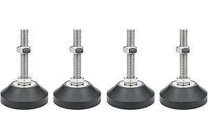 BORDSTRACT Pies niveladores para muebles, 4 piezas M6 Pies niveladores de altura para mesas, sillas, sofás, bancos de trabajo, aparadores, bancos, armarios, etc.(D40*M6*L70)