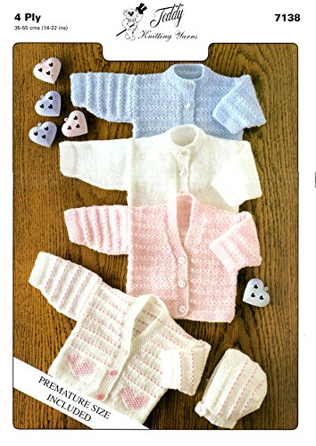 Teddy 4ply Knitting Pattern Childrens Cardigans - 7138