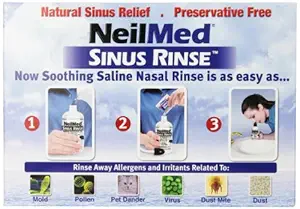 NeilMed Sinus Rinse - 2 Bottles - 250 Premixed Packets - BONUS Nasa Mist Saline Spray - Value Pack