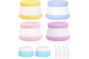 MEMOFYND Lot de 10 pots de voyage en silicone étanches, pots de toilette multifonctions avec couvercles hermétiques pour lotion, cosmétiques et articles de toilette