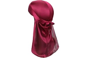TopTie Silky Durag - Fascia per capelli a coda lunga, con cinghie larghe per 360 onde