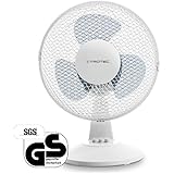 TROTEC Tischventilator TVE 10 | Automatische 100°-Oszillation mit Abschaltfunktion | Tisch Ventilator mit 2 Geschwindigskeitsstufen | Leistungsaufnahme 25W | geringes Betriebsgeräusch | weiß | Durchmesser 23 cm