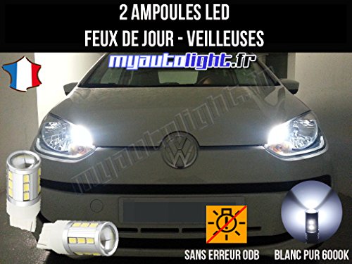 Pack luz de día lamparillas LED blanco Xenon para Seat Mii