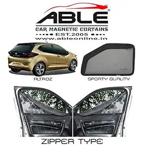 Able Dotnet Car Magnetic Sun Shade Curtains with Zipper for TATA ALTROZ Set of 4