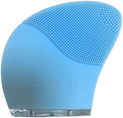 Ammiy® Electric Face Cleanser Vibrate Pore Clean Silicone Cleansing Brush Massager Facial Vibration Skin Care Spa Massage（Blue）