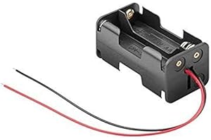 CABLEPELADO Porte-piles plat | Support de batterie AA | Comprend un câble de 200 mm | Tension totale : 6 V (1,5 V par pile) | Convient pour 4 piles LR6 AA (FR6, HR6, LR6)