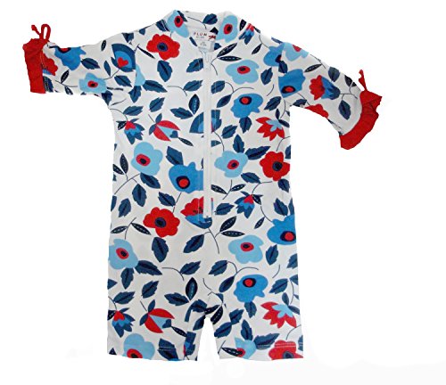 Plum Collections - 18/24m UV Sunsuit All in One Australian Sun Protection UPF50+ - White Poppy Floral