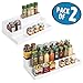 Produktbild mDesign 2er-Set Gewürzregal für Küchenschrank und Arbeitsfläche – ausziehbarer Gewürzständer aus Kunststoff für Ordnung in der Küche – praktischer Küchen-Organizer auf 3 Ebenen – weiß