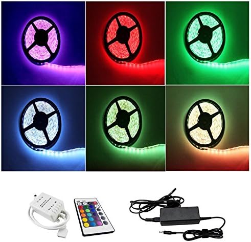 Waterproof/Not Waterproof 1M-10M RGB 5050 SMD LED Ribbon, 30leds/60 LEDs per Metre, Protection Class IP65/IP20, with 44 Key Remote Control and DC12 V Transformer Power Supply Set bronze L:4Meter 60LEDs/M,IP65(wasserdicht)