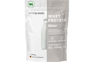 ‎BETTERPROTEIN Whey Protein - Neutral 1 kg - Produziert in Deutschland aus regionaler Milch - Eiweißpulver zum Muskelaufbau und Abnehmen - Beutel- betterprotein® -